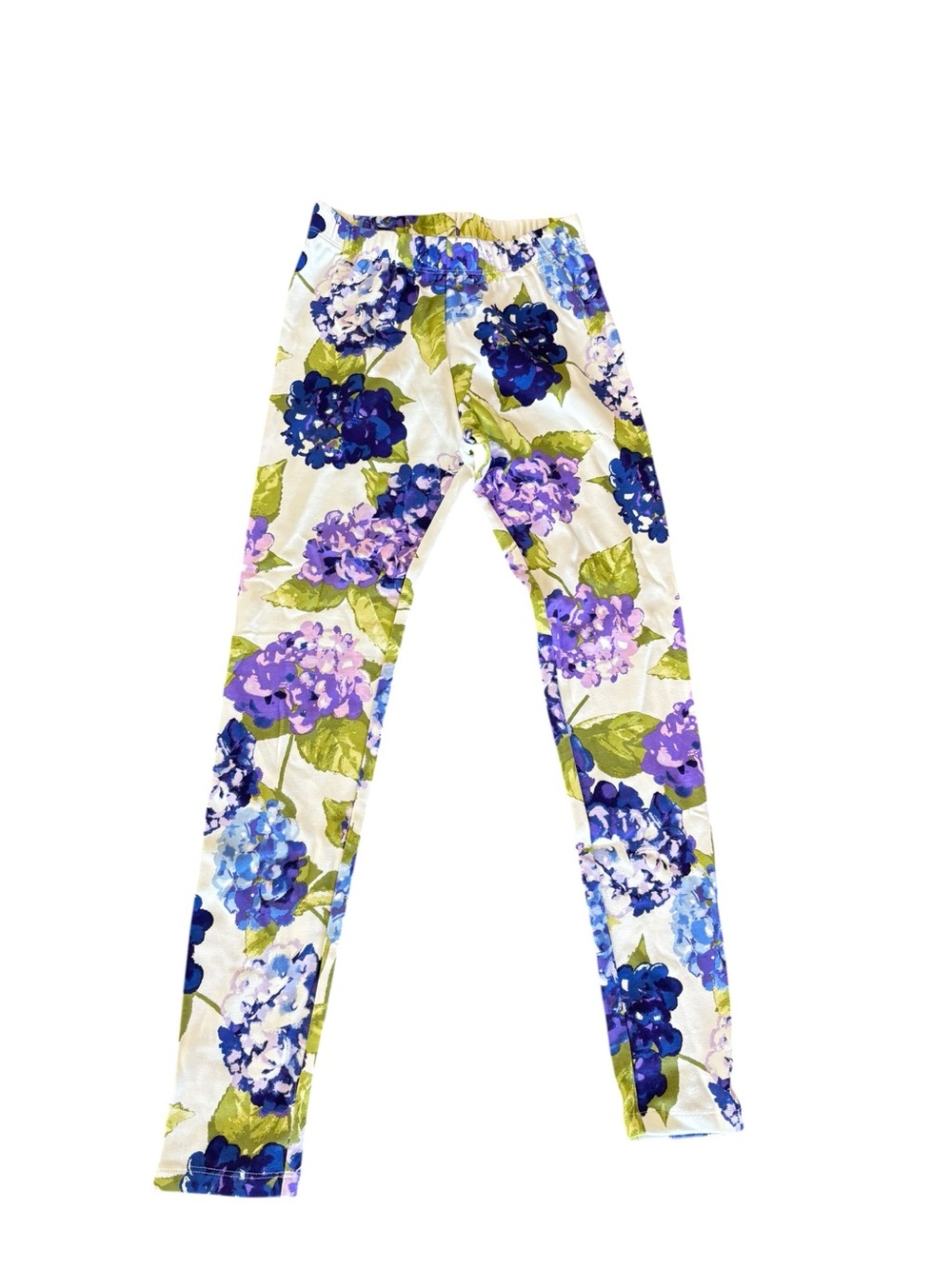 NWT Gymboree Size 12 White Leggings with Purple & Blue Floral Print